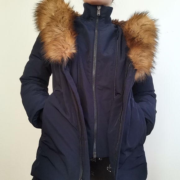 Babaton Lindon Down PARKA in navy - Picture 2 of 14
